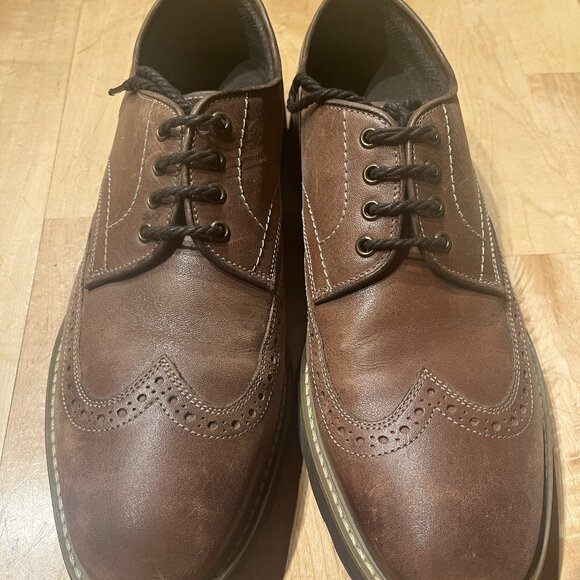 Florsheim Brown Wingtip Dress Shoes - Men's Size 10.5 - Good Used Condition - Picture 1 of 6